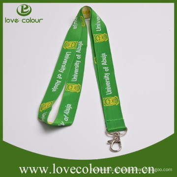 Personalizada de alta qualidade não moq tecido logotipo lanyard com gancho de metal